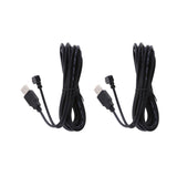 Maxbell 2Pieces 5V 2A Mini USB Charger Cable Left Angled DVR GPS Charging Cable