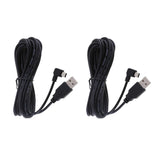 Maxbell 2Pieces 5V 2A Mini USB Charger Cable Left Angled DVR GPS Charging Cable