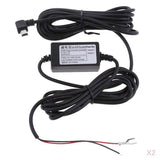 Maxbell 2Pieces Car Dash Cam Hardwire Kits 12/24V to 5V 1.5A Mini USB Angled Cable