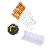 Maxbell 3pcs/set Barbecue Accessories Kit Temperature Gauge Skew Machine Skew Maker