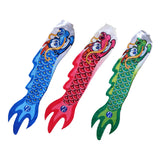 Maxbell 3Pieces Chinese Dragon Flag Outdoor Windsock Carp Streamer Hanging Decor