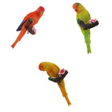 Maxbell 3Pcs Resin Parrots Budgerigar Birds Animals Ornaments Hanging Decorations
