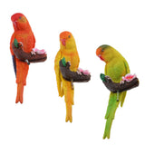 Maxbell 3Pcs Resin Parrots Budgerigar Birds Animals Ornaments Hanging Decorations
