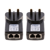 Maxbell 2Pieces UK Plug 12V 1A  Poe Power Supply for Networking Switch Router