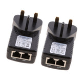 Maxbell 2Pieces UK Plug 12V 1A  Poe Power Supply for Networking Switch Router