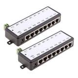 Maxbell 2Pieces 8 POE Ports 12-48V Injector Switch Passive Power Supply Module