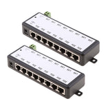 Maxbell 2Pieces 8 POE Ports 12-48V Injector Switch Passive Power Supply Module