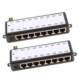 Maxbell 2Pieces 8 POE Ports 12-48V Injector Switch Passive Power Supply Module