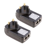 Maxbell 2Pieces UK Plug Poe Power Supply 48V 0.5A Over Ethernet Switch Router
