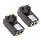 Maxbell 2Pieces UK Plug Poe Power Supply 48V 0.5A Over Ethernet Switch Router