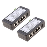 Maxbell 2Pieces 4 POE Ports Injector Switch 12-48V Power Supply Module Over Ethernet