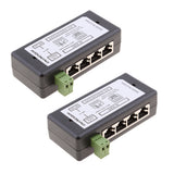 Maxbell 2Pieces 4 POE Ports Injector Switch 12-48V Power Supply Module Over Ethernet