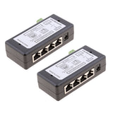 Maxbell 2Pieces 4 POE Ports Injector Switch 12-48V Power Supply Module Over Ethernet