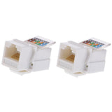 Maxbell 2Pieces Universal  Jack Module Cat5e Network Plug Toolfree Inline White
