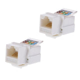 Maxbell 2Pieces Universal  Jack Module Cat5e Network Plug Toolfree Inline White