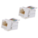 Maxbell 2Pieces Universal  Jack Module Cat5e Network Plug Toolfree Inline White