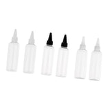 Maxbell 6pcs Plastic 100ml Travel Squeeze Bottle Lotion Shampoo Container Clear Cap