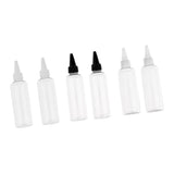 Maxbell 6pcs Plastic 100ml Travel Squeeze Bottle Lotion Shampoo Container Clear Cap