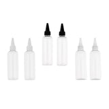 Maxbell 6pcs Plastic 100ml Travel Squeeze Bottle Lotion Shampoo Container Clear Cap