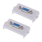 Maxbell 2 Packs VGA Wall Socket Module Wallplate Plug with Frame Directly Plug Type