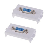 Maxbell 2 Packs VGA Wall Socket Module Wallplate Plug with Frame Directly Plug Type