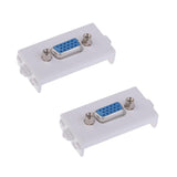 Maxbell 2 Packs VGA Wall Socket Module Wallplate Plug with Frame Directly Plug Type