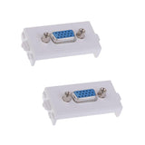Maxbell 2 Packs VGA Wall Socket Module Wallplate Plug with Frame Directly Plug Type