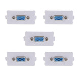 Maxbell 5 Packs VGA Wall Socket Module Wallplate Plug with Frame Directly Plug Type