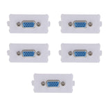 Maxbell 5 Packs VGA Wall Socket Module Wallplate Plug with Frame Directly Plug Type