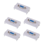 Maxbell 5 Packs VGA Wall Socket Module Wallplate Plug with Frame Directly Plug Type