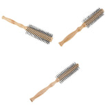 Maxbell 3x Wooden Lotus Round Hair Care Brush Wavy Curling Detangling Comb Hairbrush