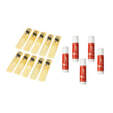 Maxbell 10pcs Alto Sax Reeds Strength 2.5+5 Tubes Clarinet Saxophone Cork Grease