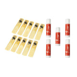 Maxbell 10pcs Alto Sax Reeds Strength 2.5+5 Tubes Clarinet Saxophone Cork Grease