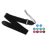 Maxbell Adjustable Guitar Strap+10pcs Strap Block Rubber Safety Strap Lock Washer