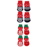 Maxbell 4 Pairs  New Puppy Dog Cute Cartoon Non-Slip Socks Pet Slippers Size S and M