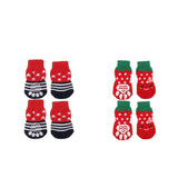Maxbell 4 Pairs  New Puppy Dog Cute Cartoon Non-Slip Socks Pet Slippers Size S and M