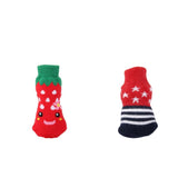 Maxbell 4 Pairs  New Puppy Dog Cute Cartoon Non-Slip Socks Pet Slippers Size S and M