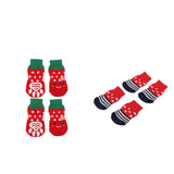 Maxbell 4 Pairs  New Puppy Dog Cute Cartoon Non-Slip Socks Pet Slippers Size S and M