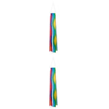 Maxbell 2pcs Rainbow Windsock Carp Flag Koinobori Wind Streamer Hanging Kite Decor