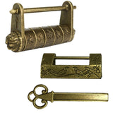 Maxbell Retro Chinese Old Style Carved Bird/Password Padlock Lock with Key for Case