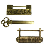 Maxbell Retro Chinese Old Style Carved Bird/Password Padlock Lock with Key for Case