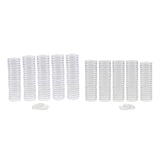 Maxbell 200x Clear Round Plastic Coin Capsules Container Storage Holder Case 30/37mm