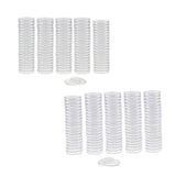 Maxbell 200x Clear Round Plastic Coin Capsules Container Storage Holder Case 30/37mm