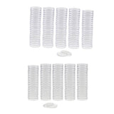 Maxbell 200x Clear Round Plastic Coin Capsules Container Storage Holder Case 30/37mm