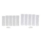 Maxbell 200x Clear Round Plastic Coin Capsules Container Storage Holder Case 30/37mm