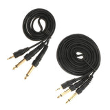 Maxbell 3.5mm to Double 6.5mm Adapter Male to Male Audio Cable Cord Wire 2m+1m