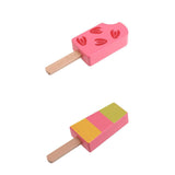 Maxbell 2 Pieces Wooden Mini Popsicle Food Play Set Kids Kitchen Pretend Play Toy
