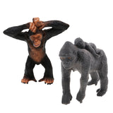 Maxbell Realistic Gorilla with baby + Little Gorilla Wildlife Animal Model Kids Toy