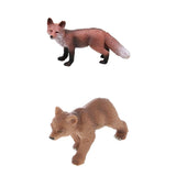Maxbell Realistic Red Lowrie + Little Brown Bear Wildlife Animal Model Kids Toy