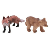 Maxbell Realistic Red Lowrie + Little Brown Bear Wildlife Animal Model Kids Toy